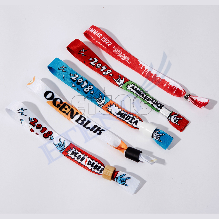 Cheap Custom Sublimation Printed One Direction Festival Wristband with Slide Locker