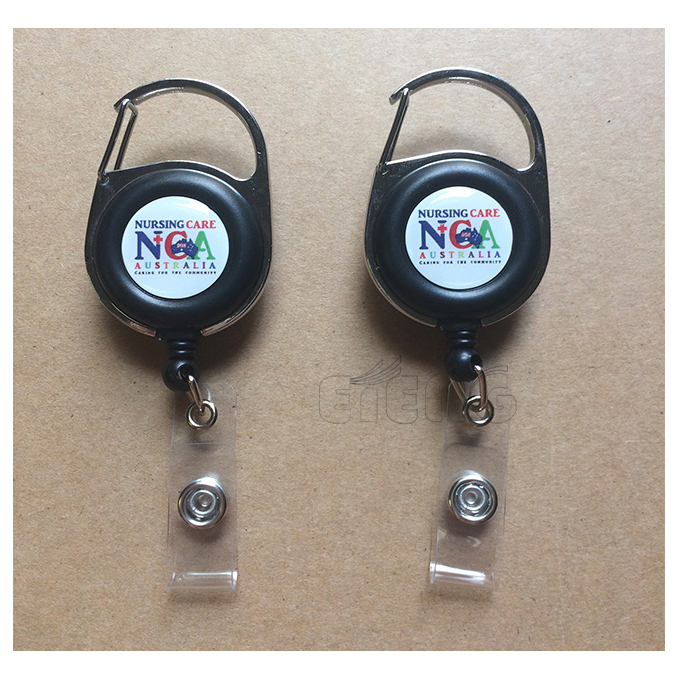 Promotion Custom ID Card Holder Epoxy Resin Logo Retractable Badge Reel