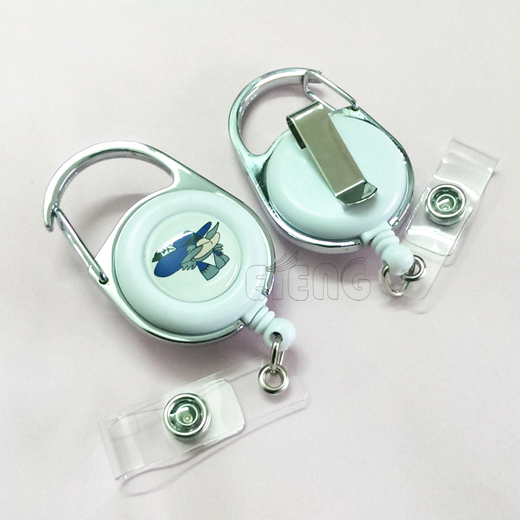 Promotion Custom ID Card Holder Epoxy Resin Logo Retractable Badge Reel