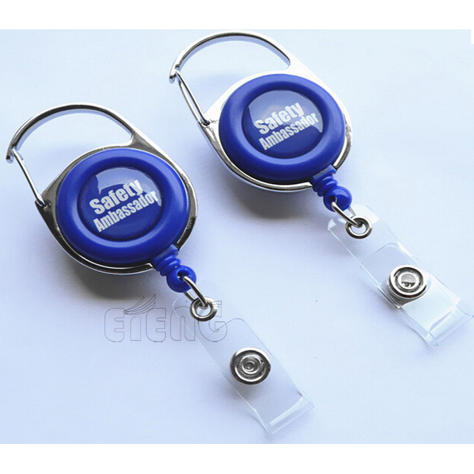 Promotion Custom ID Card Holder Epoxy Resin Logo Retractable Badge Reel
