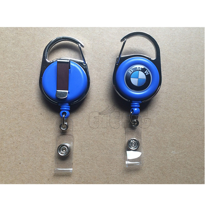 Promotion Custom ID Card Holder Epoxy Resin Logo Retractable Badge Reel