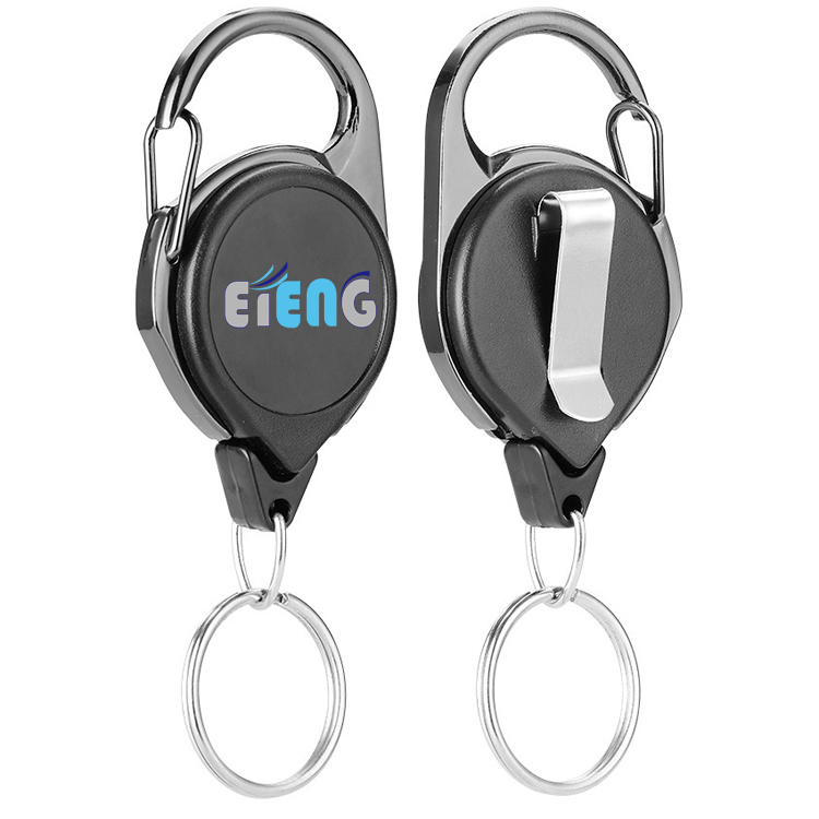 Promotion Customized Logo ID Card Holder Epoxy Resin Logo Retractable Badge Reel