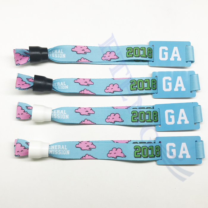 Cheap Customizable Fabric Security QR Code RFID Wristbands for Events