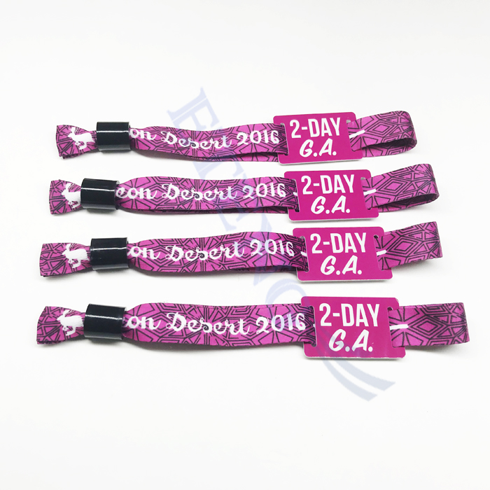 Cheap Customizable Fabric Security QR Code RFID Wristbands for Events