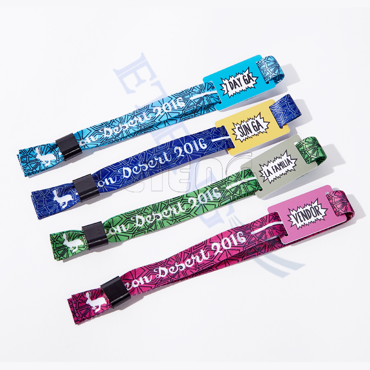 Cheap Customizable Fabric Security QR Code RFID Wristbands for Events