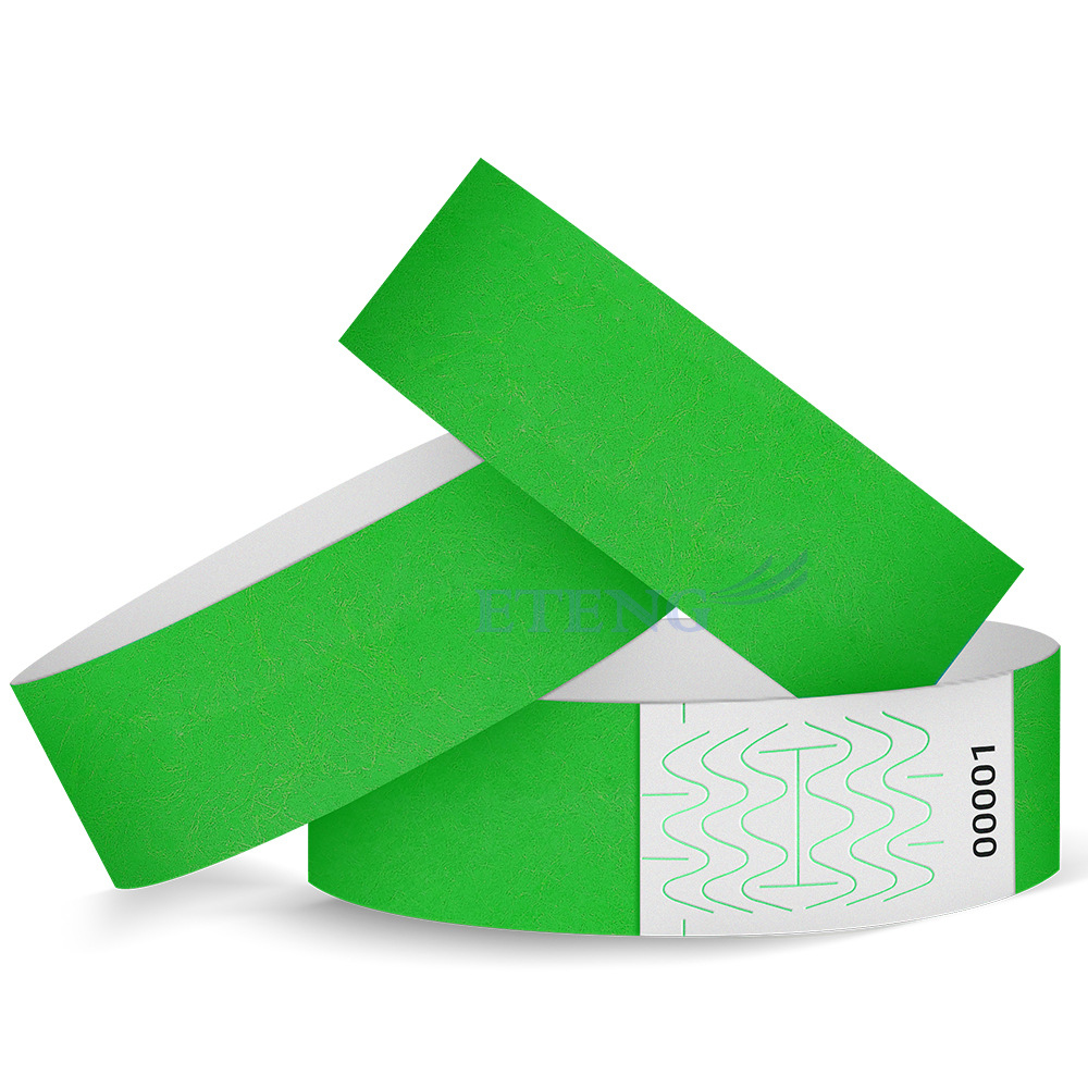 Cheap Custom Make Colorful Waterproof Serial Numbering Tyvek Bracelet