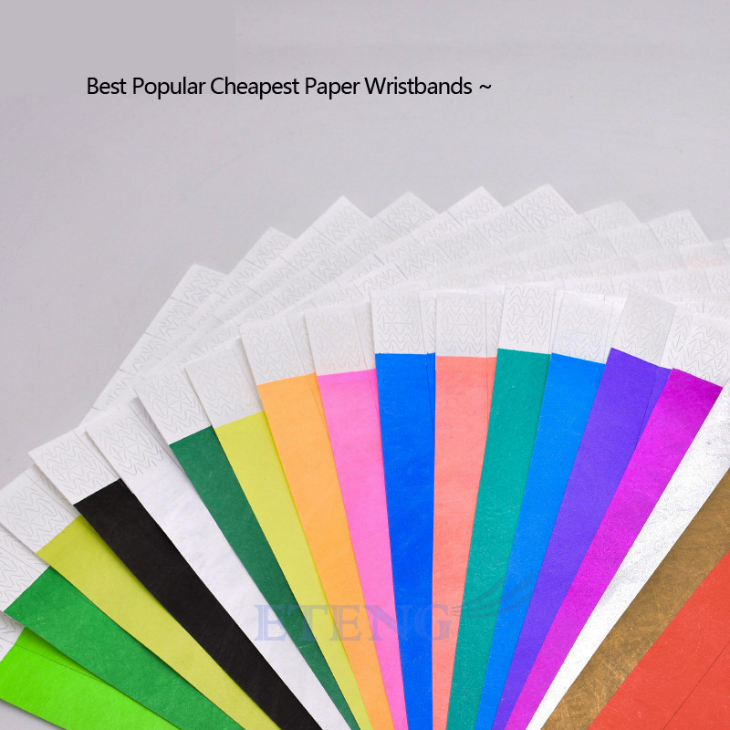 Cheap Custom Make Colorful Waterproof Serial Numbering Tyvek Bracelet