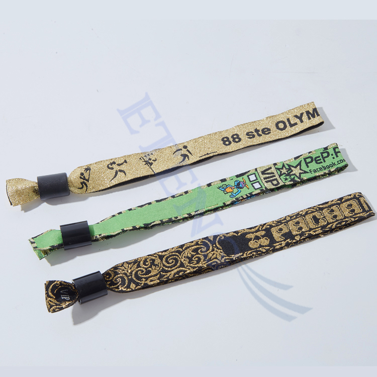 Premium Women Men Wristband Fabric Woven Thread Embroidery Band One Off Activity Custom Bracelet
