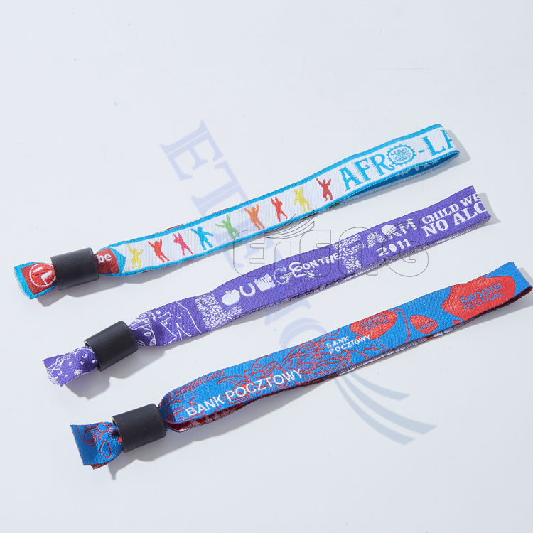 Premium Women Men Wristband Fabric Woven Thread Embroidery Band One Off Activity Custom Bracelet