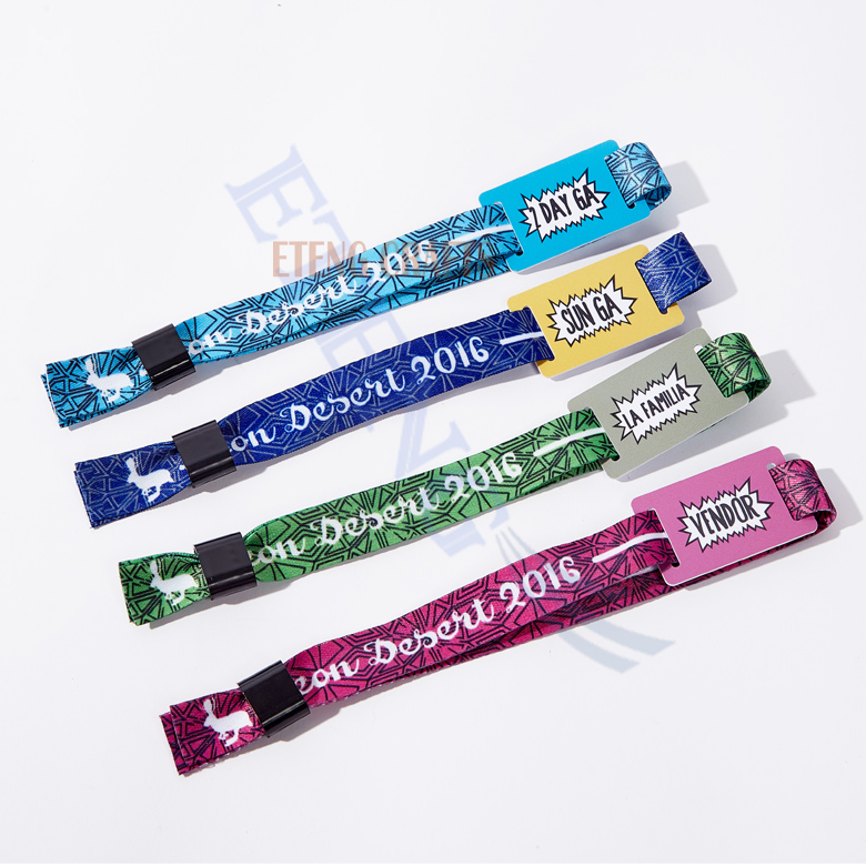 Custom Made Rfid Wristbands rfid Smart Wristband Card Tag Printed Logo Cloth QR Rfid Bracelet