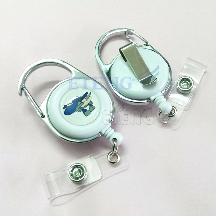 Promotion Custom ID Card Holder Epoxy Resin Logo Retractable Badge Reel