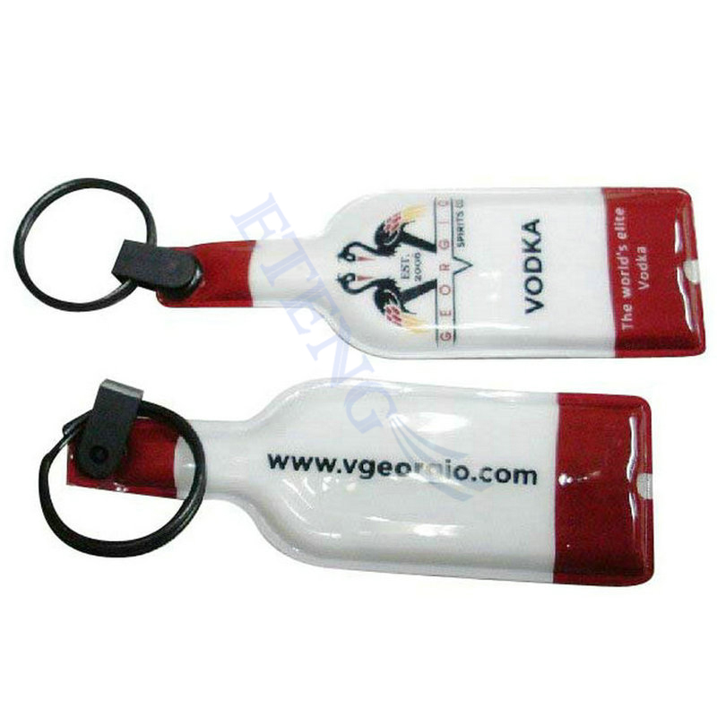 Promotion Custom Keychain LED Flashlight Key Holder PVC Tag Full Colors Printing Plastic Key Chains