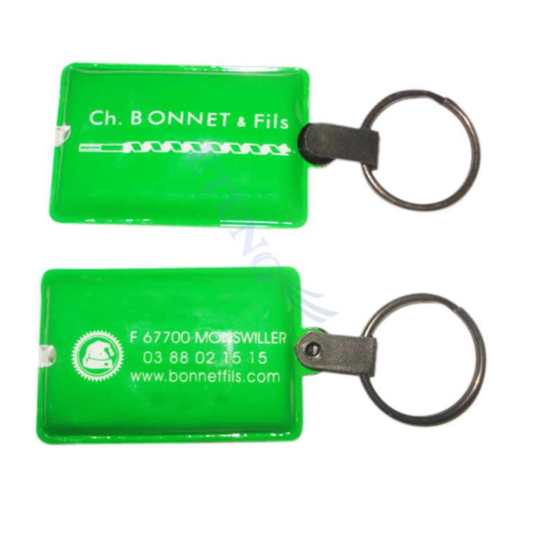 Promotion Custom Keychain LED Flashlight Key Holder PVC Tag Full Colors Printing Plastic Key Chains