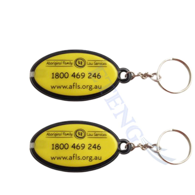Promotion Custom Keychain LED Flashlight Key Holder PVC Tag Full Colors Printing Plastic Key Chains