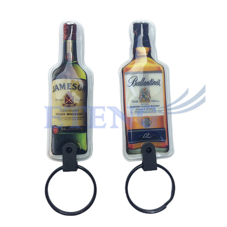 Promotion Custom Keychain LED Flashlight Key Holder PVC Tag Full Colors Printing Plastic Key Chains
