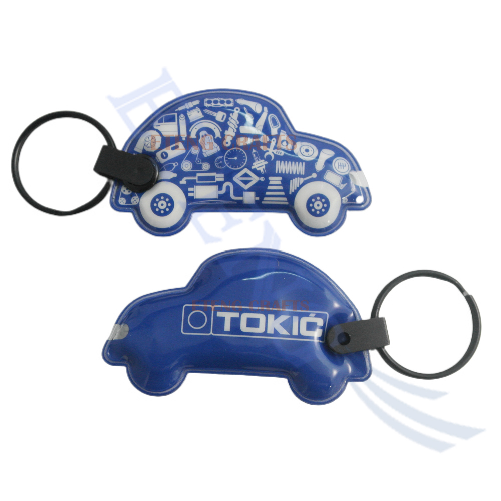 Promotion Custom Keychain LED Flashlight Key Holder PVC Tag Full Colors Printing Plastic Key Chains