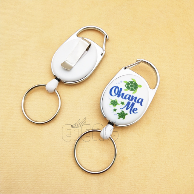 Wholesale Custom Printed Logo Pull Reel Key Ring ID Card Holder Retractor 