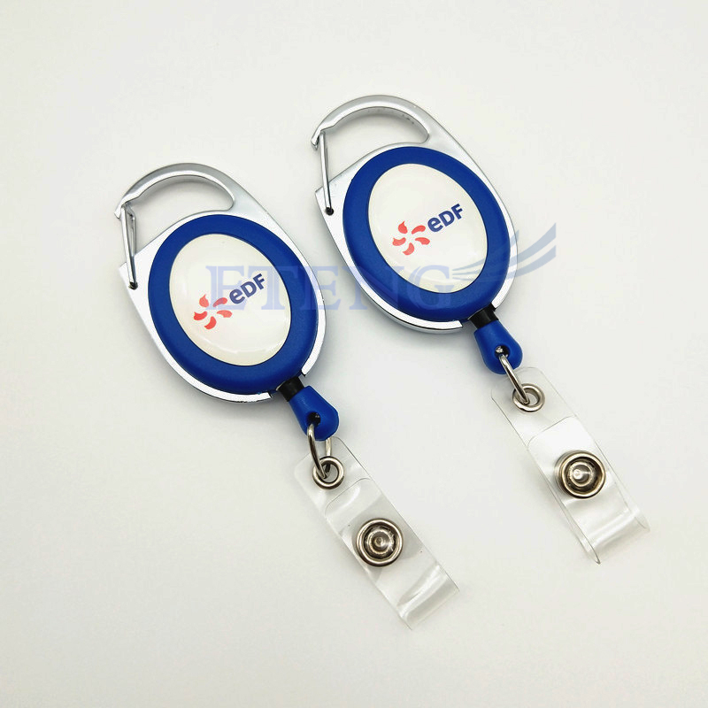 Wholesale Custom Printed Logo Pull Reel Key Ring ID Card Holder Retractor 