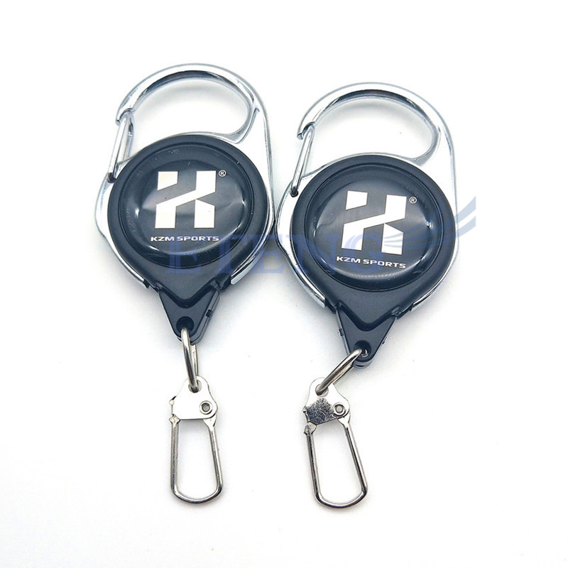 Print Logo Office Retractable Badge Reel Clip Work ID Card Holder Key Accessory Custom Badge Reel