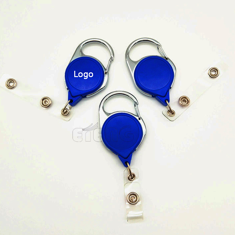 Print Logo Office Retractable Badge Reel Clip Work ID Card Holder Key Accessory Custom Badge Reel