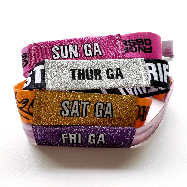 Festival Events Embroidery Custom Logo NFC Chip Inside Fabric Woven RFID Wristband