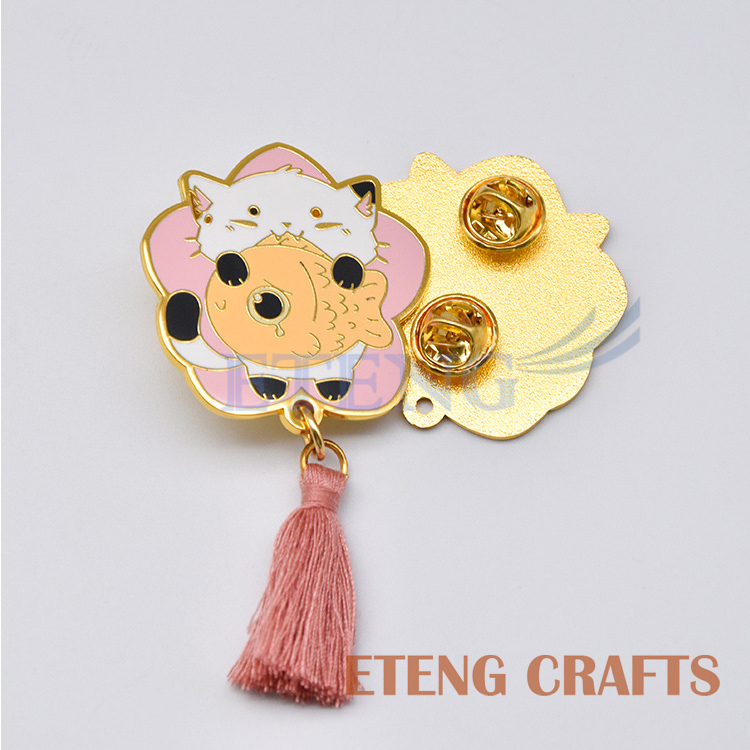 Cheap Wholesale Custom Logo Shaped Metal Badge Pin Gold Plating Hard Enamel Pin