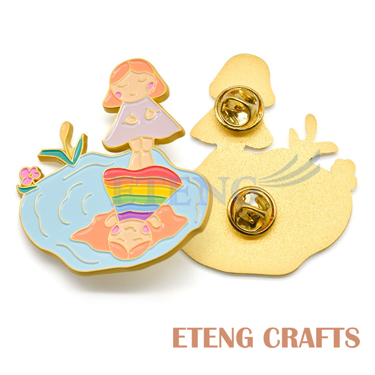 Cheap Wholesale Custom Logo Shaped Metal Badge Pin Gold Plating Hard Enamel Pin