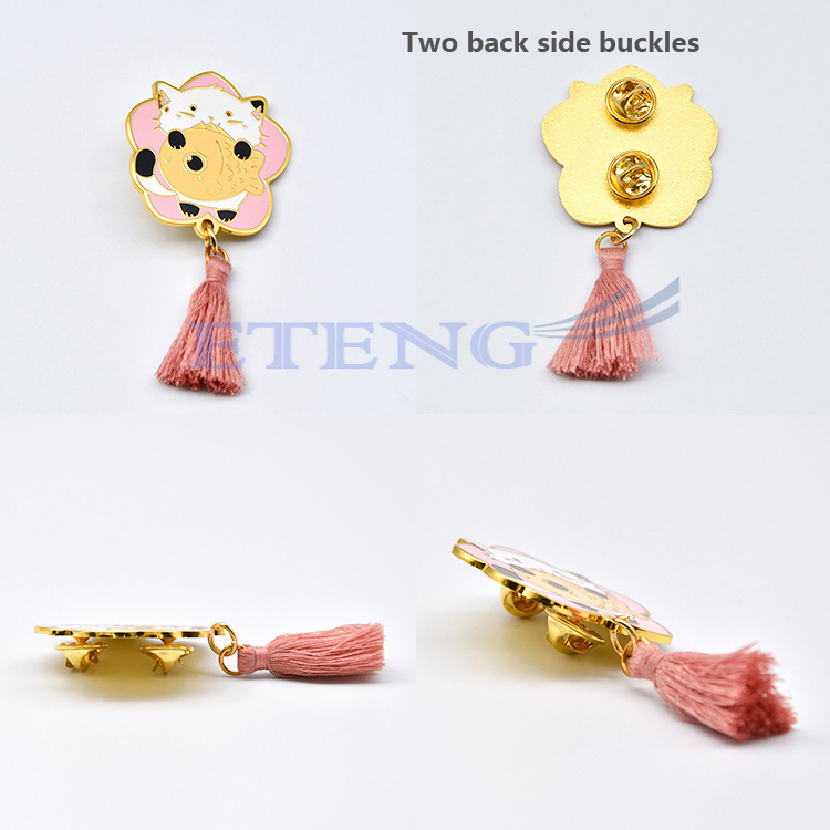 Cheap Wholesale Custom Logo Shaped Metal Badge Pin Gold Plating Hard Enamel Pin