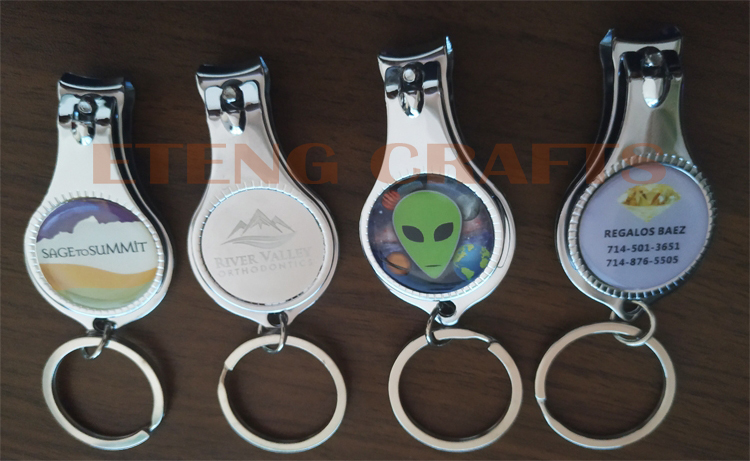 Cheap Custom Gifts Nail Clippers Key Chain Printing Logo Key Ring With Bottle Opener Nail Clipper
