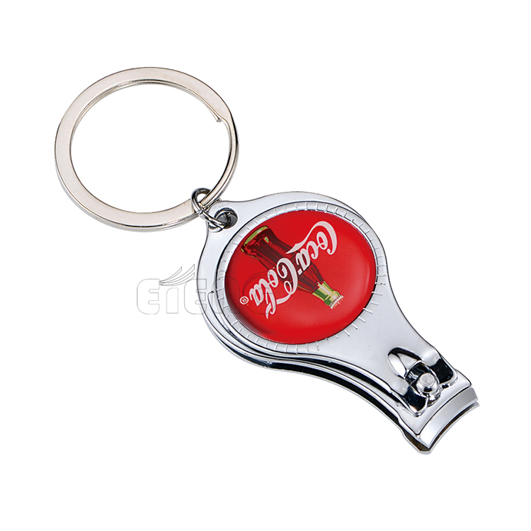 Cheap Custom Gifts Nail Clippers Key Chain Printing Logo Key Ring With Bottle Opener Nail Clipper