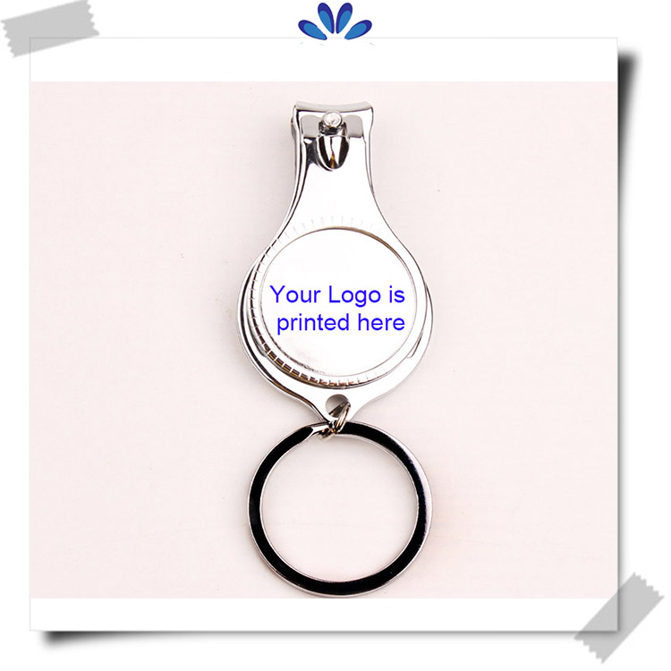 Cheap Custom Gifts Nail Clippers Key Chain Printing Logo Key Ring With Bottle Opener Nail Clipper