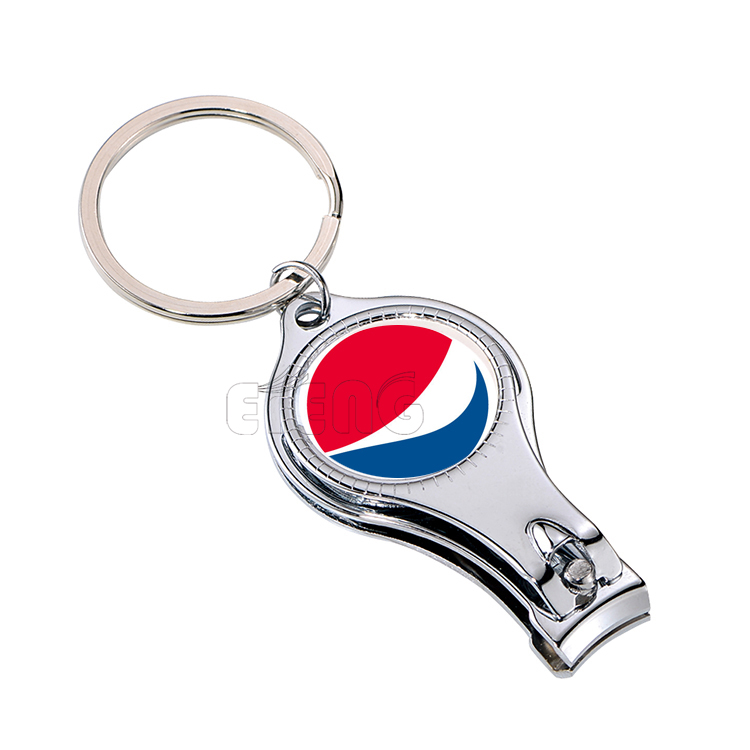 Cheap Custom Gifts Nail Clippers Key Chain Printing Logo Key Ring With Bottle Opener Nail Clipper