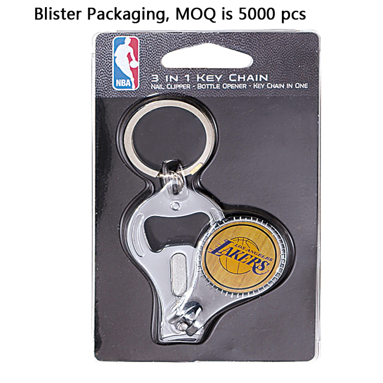 Cheap Custom Gifts Nail Clippers Key Chain Printing Logo Key Ring With Bottle Opener Nail Clipper