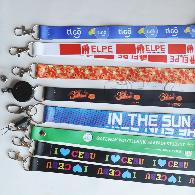  China Manufacturer Customized Nylon Polyester Lanyard Cheap Event Lanyards with Key Chain