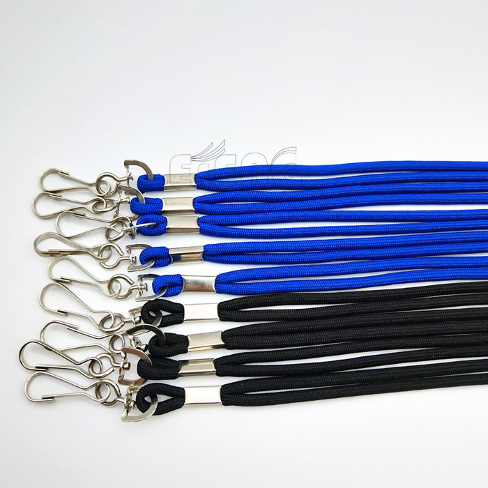 ID Card Rope Lanyard Promotional Custom Colours Round Braided Cord Shoelace Lanyard