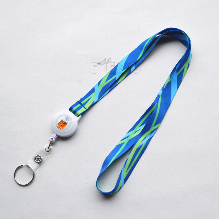 Cheap Custom Logo Lanyard Badge Reel Strap Ribbon Yoyo ID Card Holder Sublimation Badge Lanyard