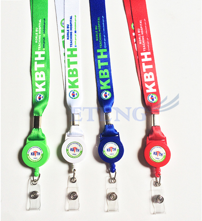 Promotion cheap ID card holder lanyards keychain badge lanyard with logo custom