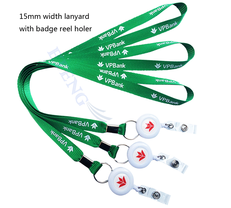 Promotion cheap ID card holder lanyards keychain badge lanyard with logo custom