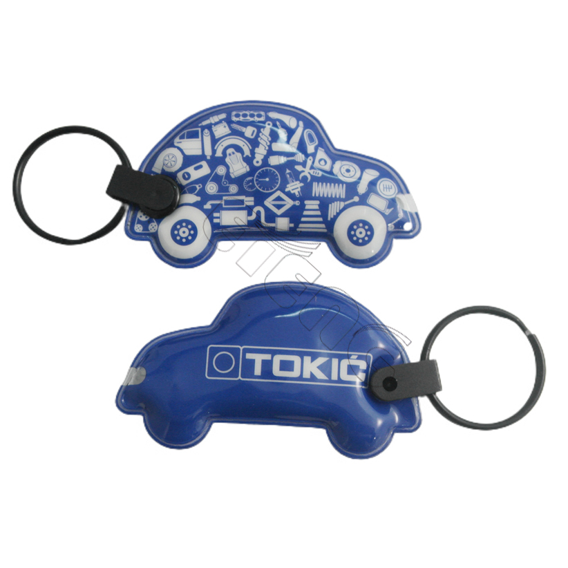 Promotion Cheap Gifts Custom Flashlight Key Ring Full Colors Printing PVC Keychain with LED