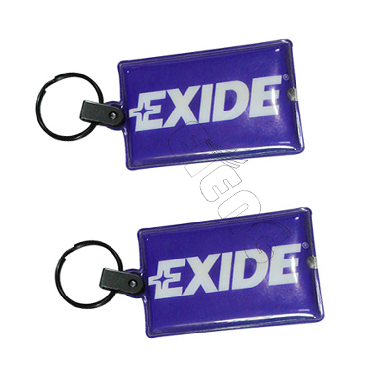 Promotion Cheap Gifts Custom Flashlight Key Ring Full Colors Printing PVC Keychain with LED