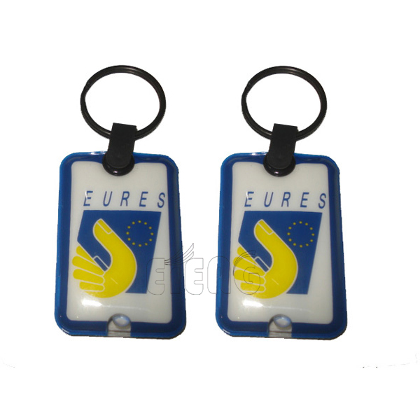 Promotion Cheap Gifts Custom Flashlight Key Ring Full Colors Printing PVC Keychain with LED