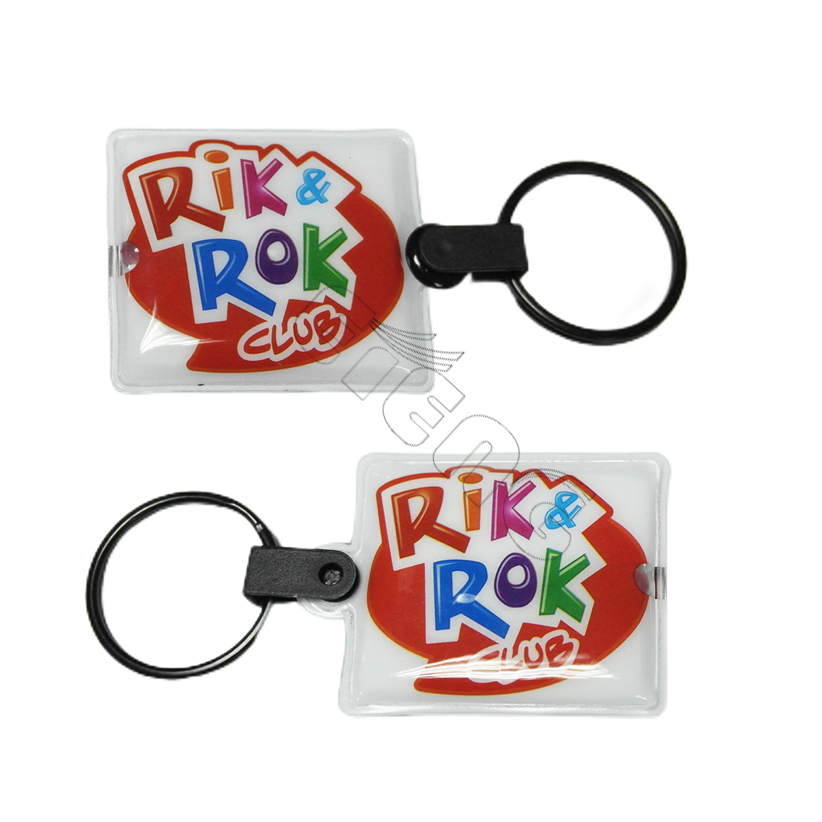 Promotion Cheap Gifts Custom Flashlight Key Ring Full Colors Printing PVC Keychain with LED