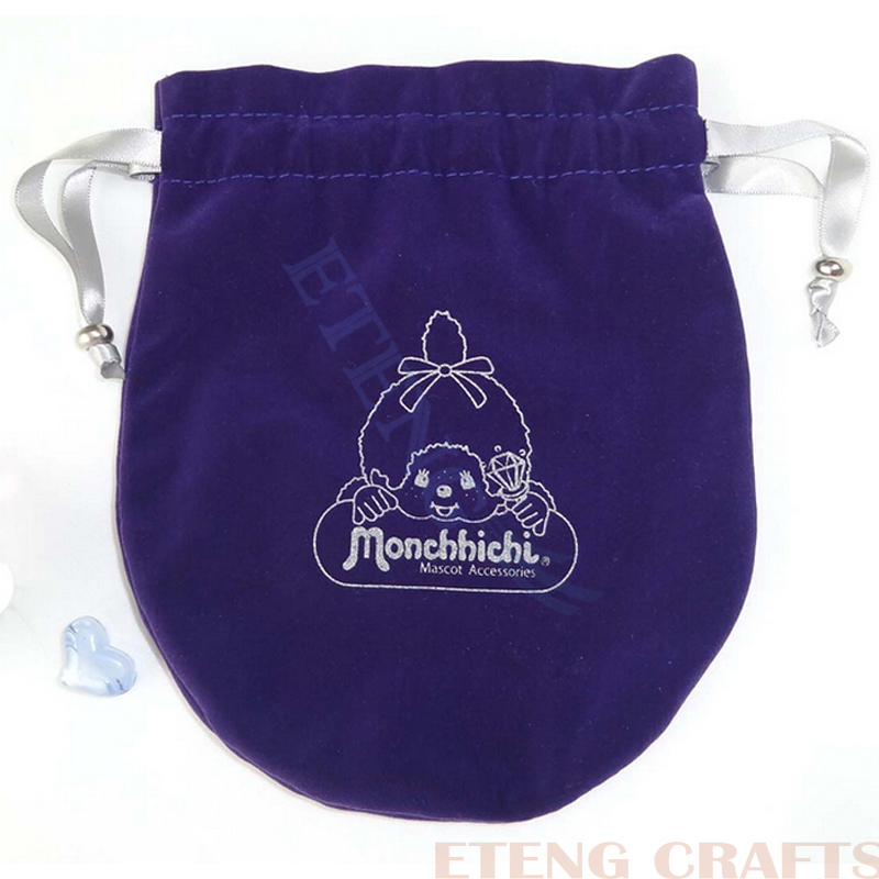 Promotion Gifts Custom Made Drawstring Velvet Bag with Logo