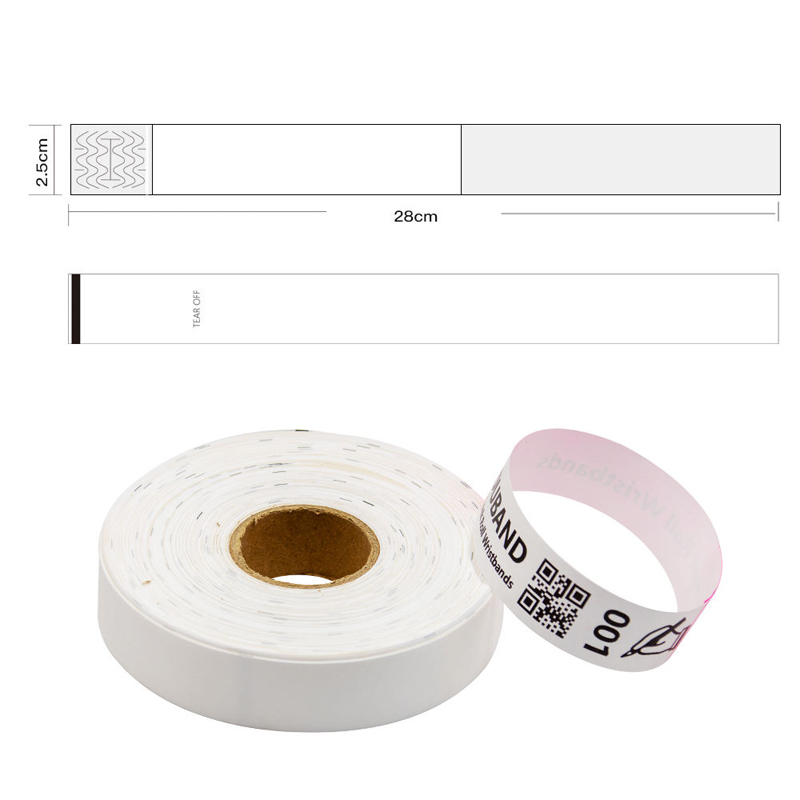 Manufacturing Wholesale Cheap Customized Paper Wristbands Thermal Wristband Roll