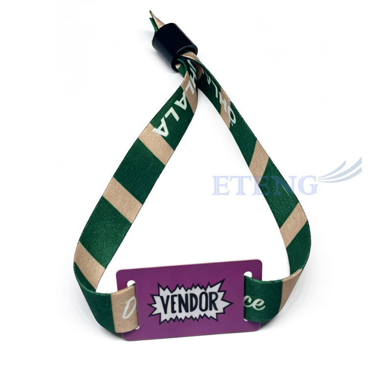 Manufacturer Cheap Customized Cloth Security Qr Code Rfid Wristband Tag for Festival and Concert