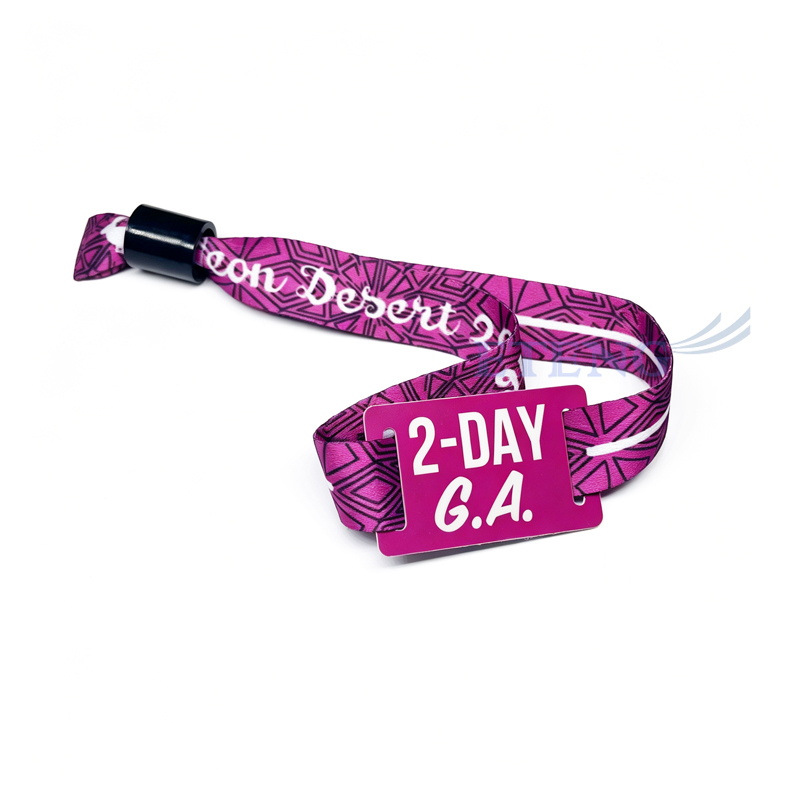 Promotional Cheap Custom Fabric Wristbands with Chip Plastic Tags NFC Wrist Band Rfid Wristband 