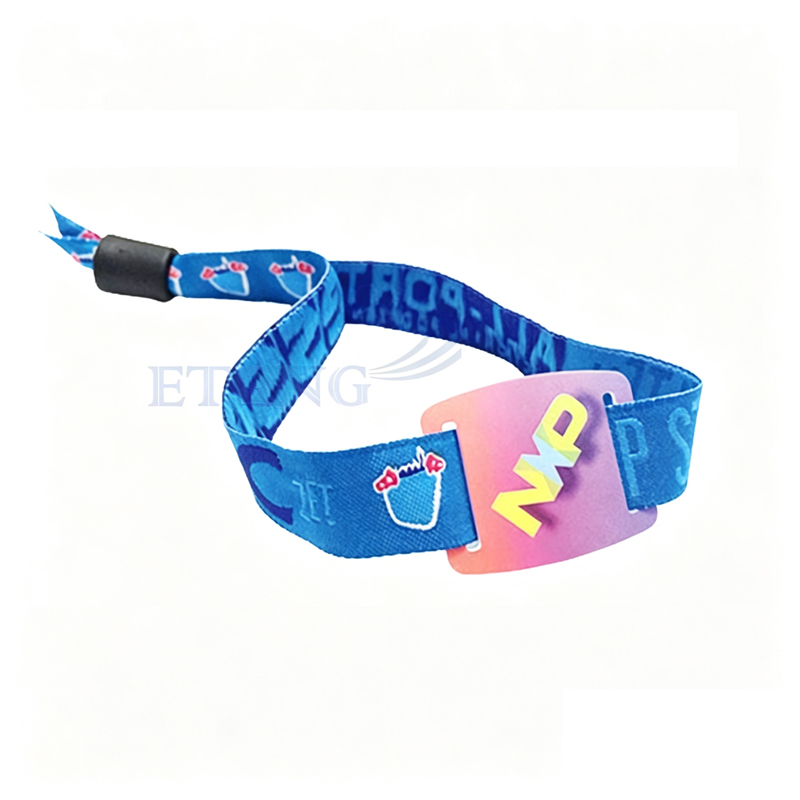 Festival Events Embroidery Custom Logo NFC Chip Inside Fabric RFID Woven Wristband
