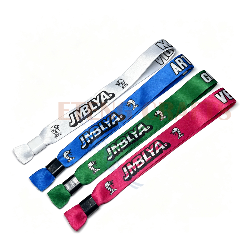 Customized Logo Thermal Transfer Event Wrist Bands Polyester Wristband 