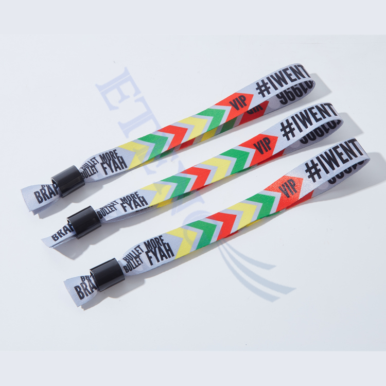 Customized Logo Thermal Transfer Event Wrist Bands Polyester Wristband 