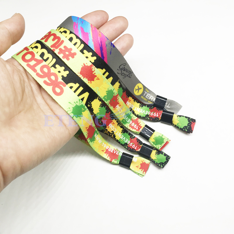 Customized Logo Thermal Transfer Event Wrist Bands Polyester Wristband 